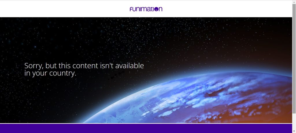 海外の動画サービス（Funimation）にアクセス拒否
